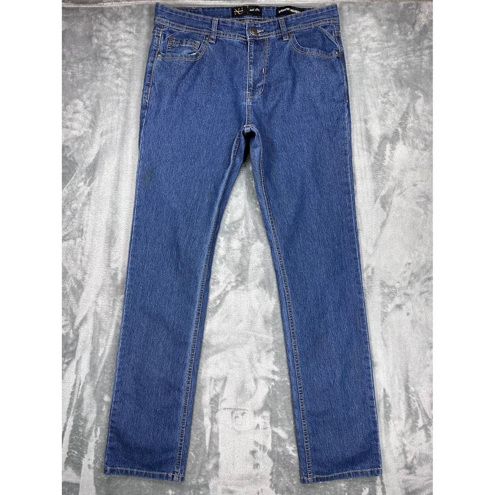 Numero Uno‎ Mens Frazer Mid Rise Straight Leg Jeans Medium Wash Blue 36 VMJNNC26